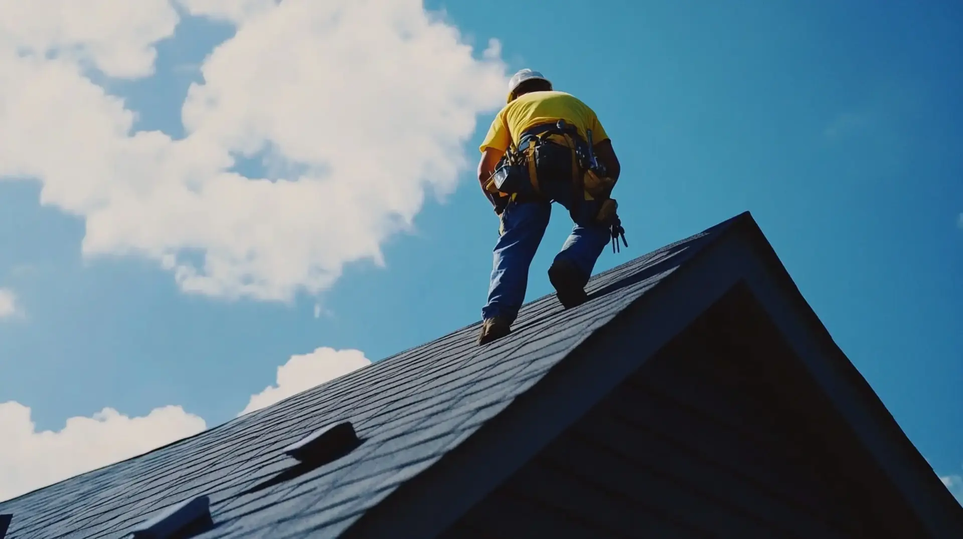 Dakdekker beoordeelt de staat van een bitumen dakvlak